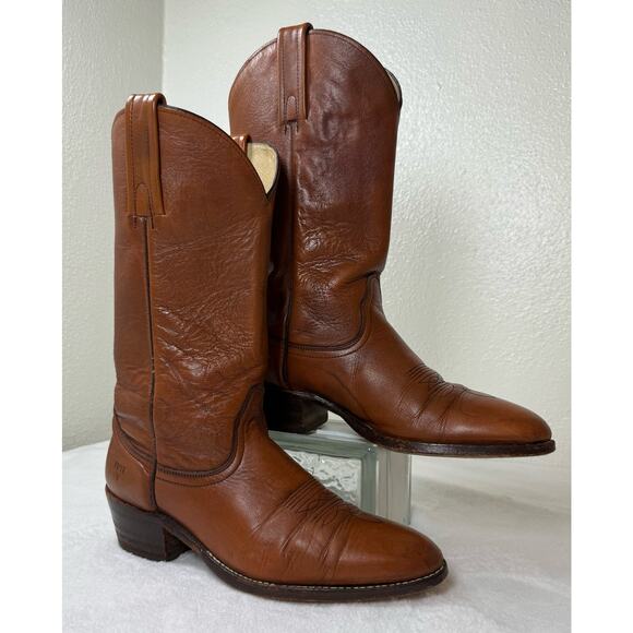 Vintage FRYE 12' Cowgirl Rodeo Boots Sz Women's 11 Brown Distressed Leather - Picture 2 of 10